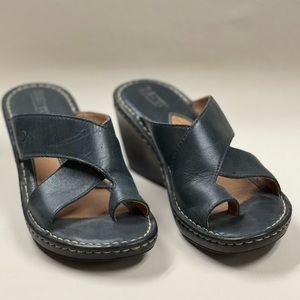 Born wedge slip on sandals.
